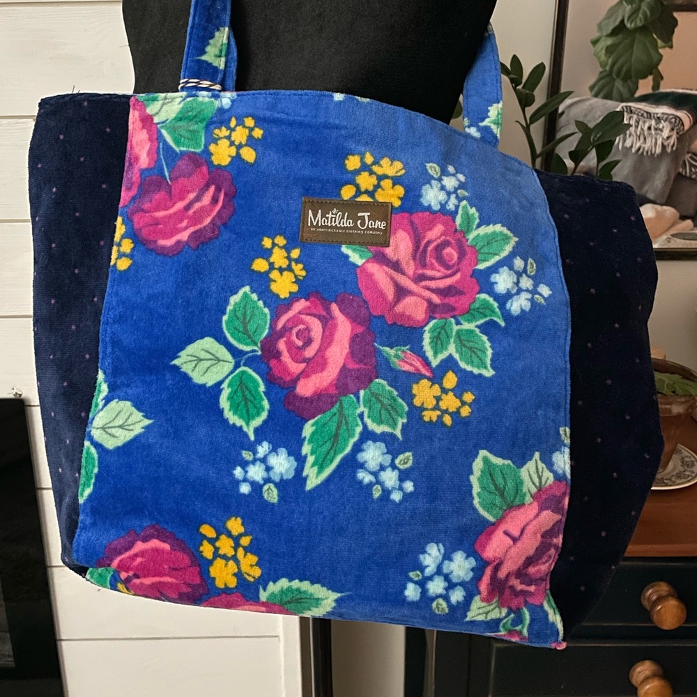 Matilda Jane NWT Sweet Sunshine Floral Terrycloth Tote Bag